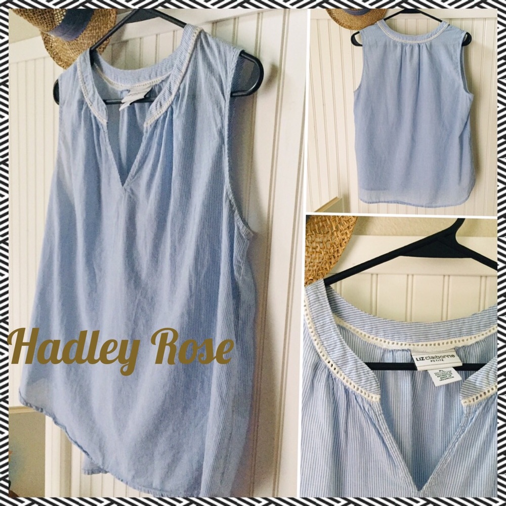 Liz Claiborne Petite pinstripe sleeveless top